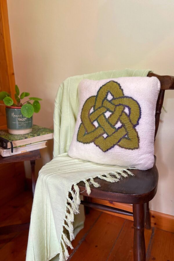 Felt Cushion Celtic Love Heart