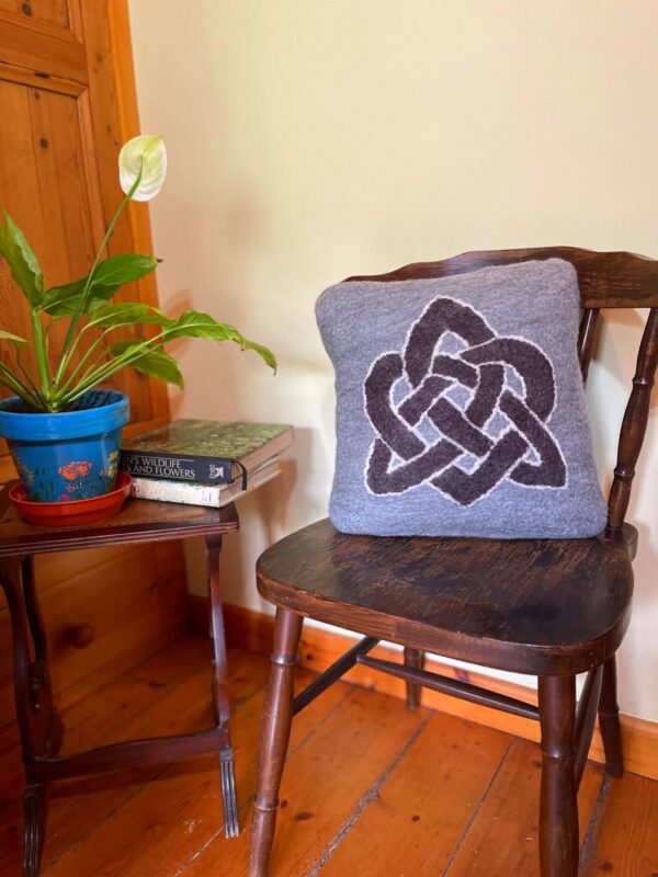 Felt Cushion Celtic Love Heart