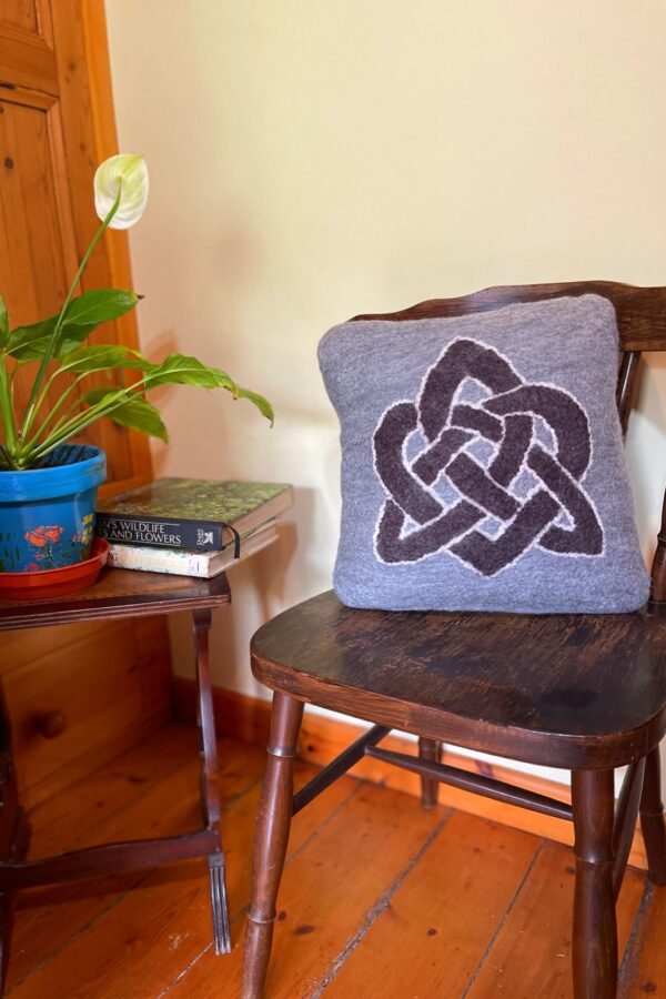 Felt Cushion Celtic Love Heart