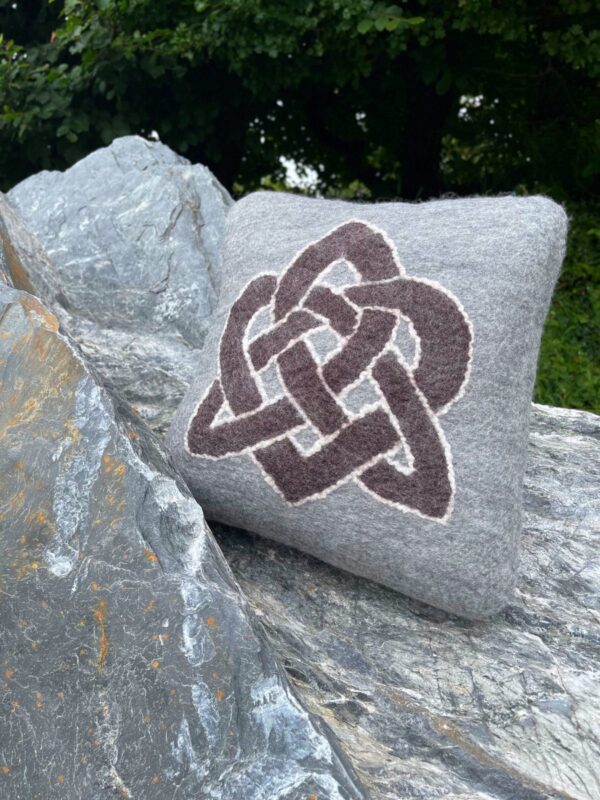 Felt Cushion Celtic Love Heart - Image 2
