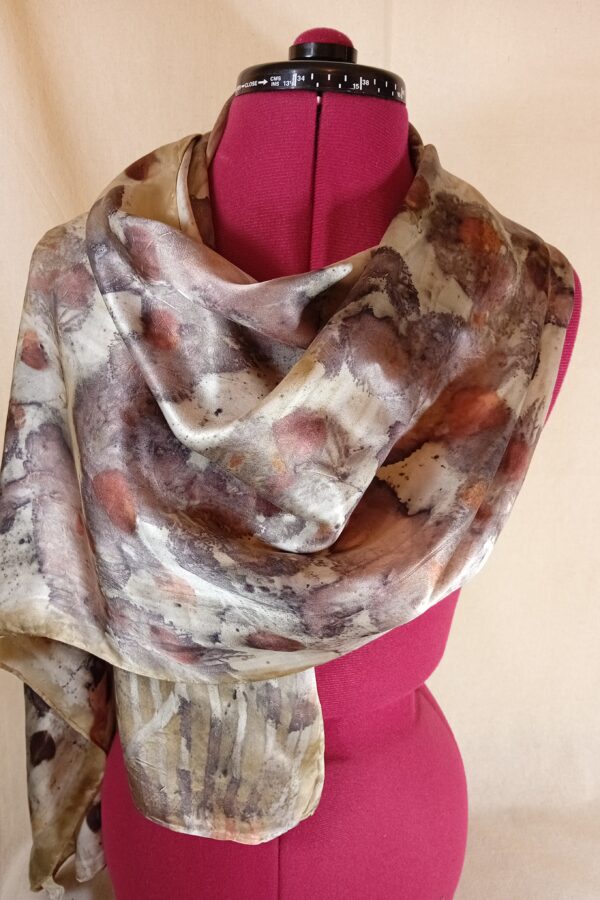 Botanical Print Satin Silk Scarf